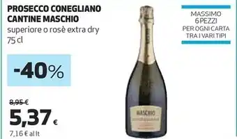 Coop Cantine maschio prosecco conegliano offerta