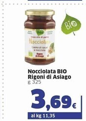 Sigma Rigoni di asiago nocciolata bio offerta