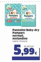 Sigma Pampers pannolini baby-dry normali, mutandino offerta