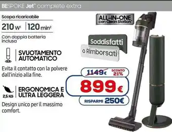 Euronics SAMSUNG BESPOKE Jet complete extra offerta