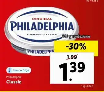 Lidl Philadelphia Classic 220g offerta