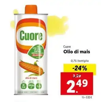 Lidl Cuore Olio di mais 0,75l offerta