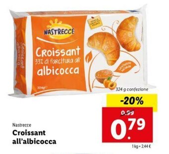 Lidl Nastrecce Croissant all'albicocca 324g offerta