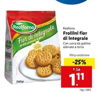 Lidl Realforno Frollini fior di integrale 700g offerta