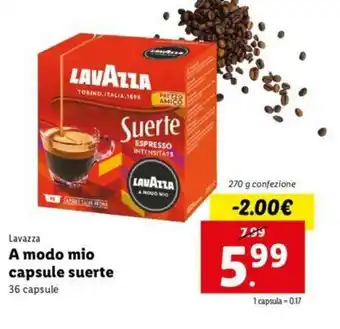 Lidl Lavazza A modo mio capsule suerte 36 capsule 270g offerta