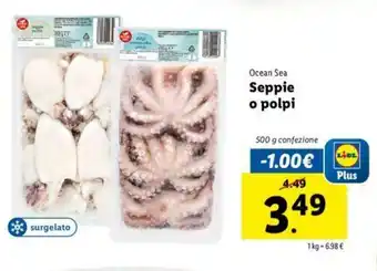 Lidl Ocean Sea Seppi o polpi 500g offerta
