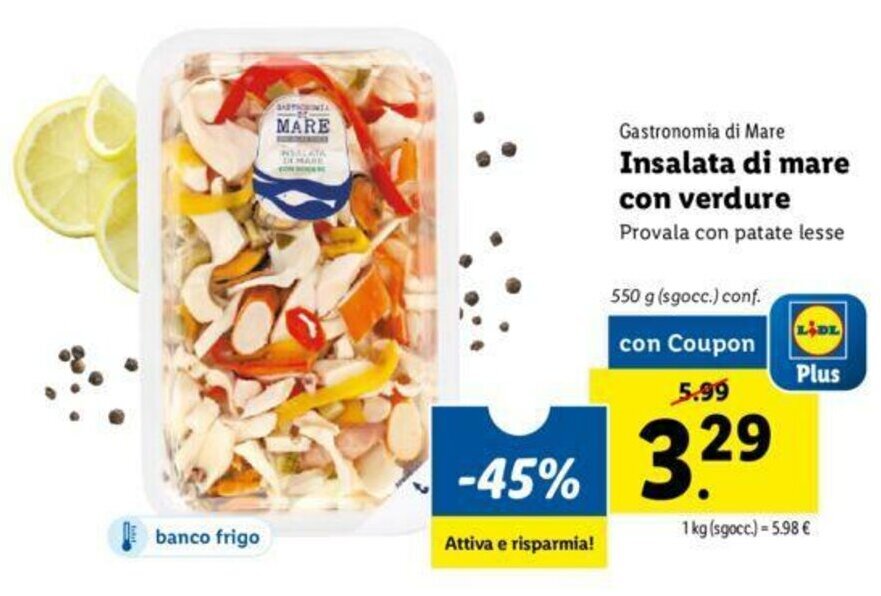 Gastronomia di Mare Insalata di mare con verdure 550g offerta di Lidl
