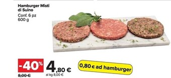 Carrefour Market Hamburger misti di suino offerta