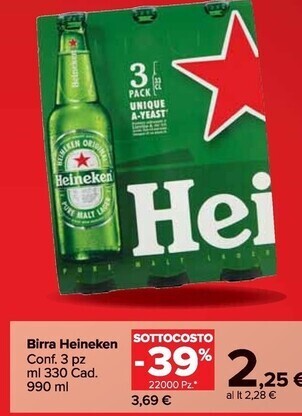 Carrefour Market Heineken birra offerta