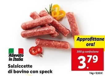 Lidl Salsiccette di bovino con speck offerta