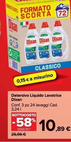 Carrefour Market Dixan detersivo liquido lavatrice offerta
