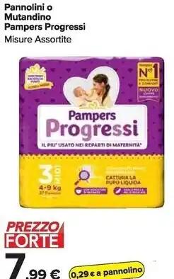 Carrefour Market Pampers progressi pannolini o mutandino offerta