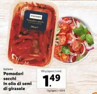 Lidl Italiamo Pomodori secchi in olio di semi di girasole 150g offerta