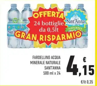 Conad FARDELLINO ACQUA MINERALE NATURALE SANT'ANNA 500 ml x 24 offerta