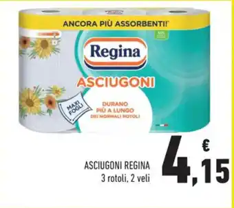 Conad ASCIUGONI REGINA 3 rotoli, 2 veli offerta