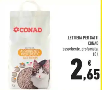 Conad LETTIERA PER GATTI CONAD assorbente, profumata, 10 l offerta