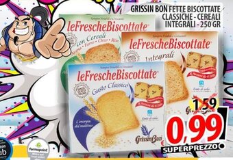 GRISSIN BON FETTE BISCOTTATE CLASSICHE-CEREALI INTEGRALI-250 GR