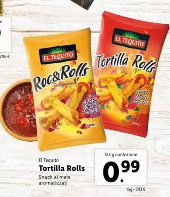 Lidl El Tequito Tortilla Rolls 125g offerta
