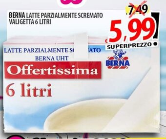 Il Genio Supermercato BERNA LATTE PARZIALMENTE SCREMATO VALIGETTA 6 LITRI offerta