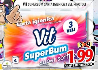 Il Genio Supermercato VIT SUPERBUM CARTA IGIENICA 3 VELI 4 ROTOLI offerta