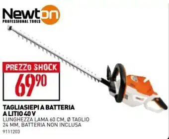 Ottimax Newton TAGLIASIEPI A BATTERIA A LITIO 40 V offerta