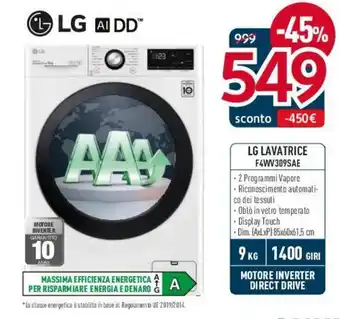 Elettrosintesi LG LAVATRICE F4WV309SAE offerta