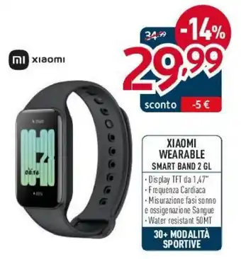 Elettrosintesi XIAOMI WEARABLE SMART BAND 2 GL offerta