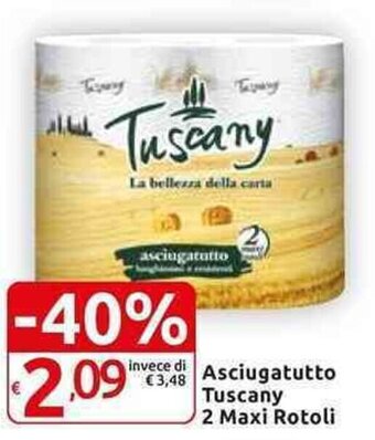 Carrefour Express Asciugatutto Tuscany 2 Maxi Rotoli offerta