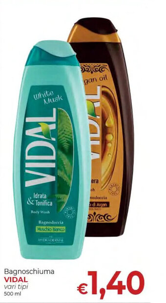 Bagnoschiuma VIDAL vari tipi 500 ml