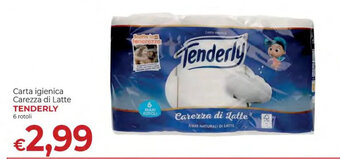 Supermercati Nonna Isa Carta igienica Carezza di Latte TENDERLY 6 rotoli offerta