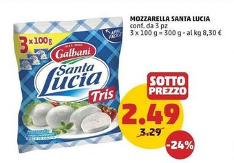 PENNY MOZZARELLA SANTA LUCIA conf. da 3 pz 3 x 100 g offerta