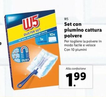 Lidl W5 Set con piumino cattura polvere offerta