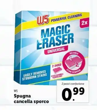 Lidl W5 Spugna cancella sporco 2 pezzi offerta