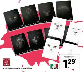 Lidl Pigna Maxi Quaderno Black & White offerta