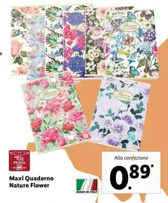 Lidl Pigna Maxi Quaderno Nature Flower offerta