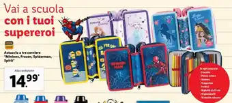 Under Cover Astuccio a tre cerniere "Minions, Frozen, Spiderman, Spirit"