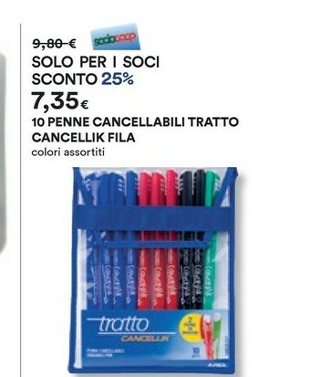Coop Tratto Cancellik Penne A Sfera Cancellabili 10 Pezzi offerta