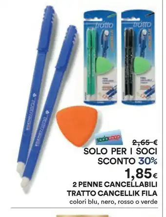Coop Tratto Fila 3 Penne Cancellabili Cancellik offerta