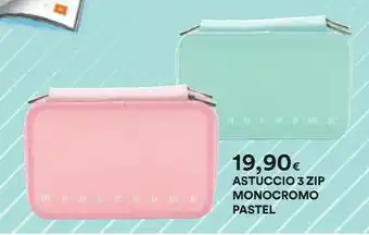 Ipercoop Astuccio 3 Zip Monocromo Pastel offerta