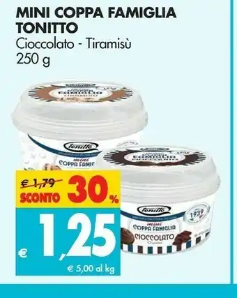 Tigros Tonitto Mini Coppa Famiglia Cioccolato offerta