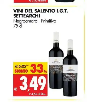 Tigros Settearchi Vini Del Salento Igt offerta
