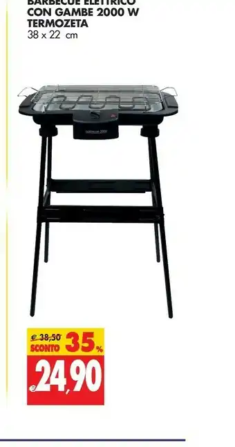 Tigros Termozeta Barbecue Elettrico Con Gambe 2000 W offerta