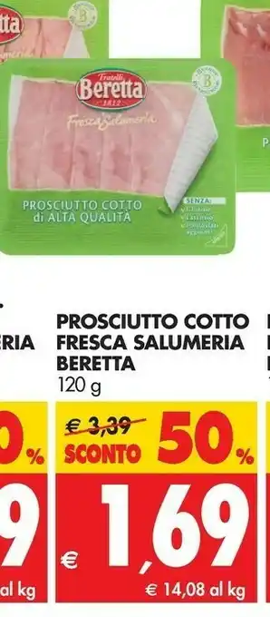 Tigros Beretta Prosciutto Cotto Alta Qualità 120 G(ml) offerta