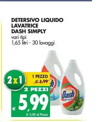 Tigros Dash Detersivo Liquido Lavatrice Simply offerta