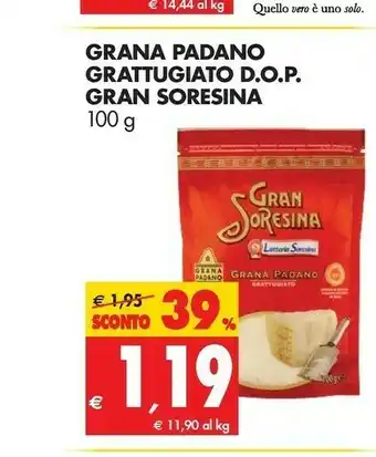 Tigros Latteria Soresina - Grana Padano Grattugiato Gran Soresina 100 G(ml) offerta