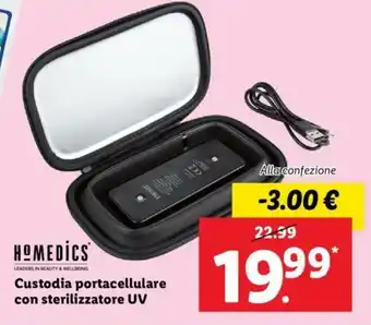Lidl Homedics Custodia portacellulare con sterilizzatore UV offerta