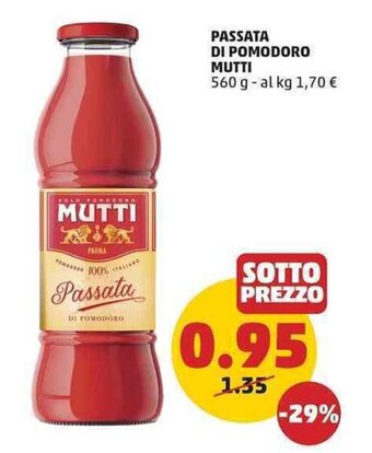 PENNY PASSATA DI POMODORO MUTTI 560 g offerta