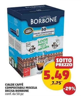 PENNY CIALDE CAFFÈ COMPOSTABILI MISCELA DECISA BORBONE conf. da 50 pz offerta
