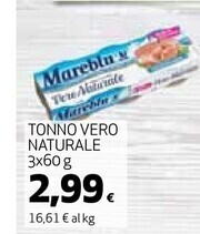 Coop Mareblu tonno vero naturale offerta