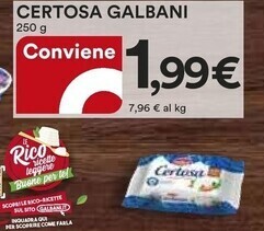 Ipercoop Galbani certosa offerta
